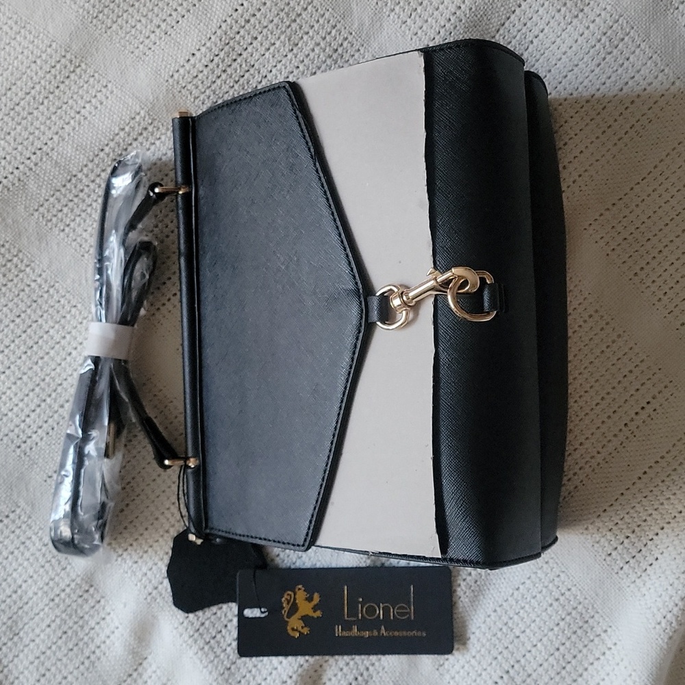 LIONEL HANDBAG Vegan Leather Brittany Black Crossbody Bag Purse